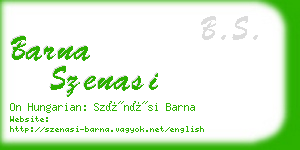 barna szenasi business card